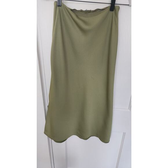 Jason Wu Green Satin Slip Skirt Sz 2 - Picture 5 of 8